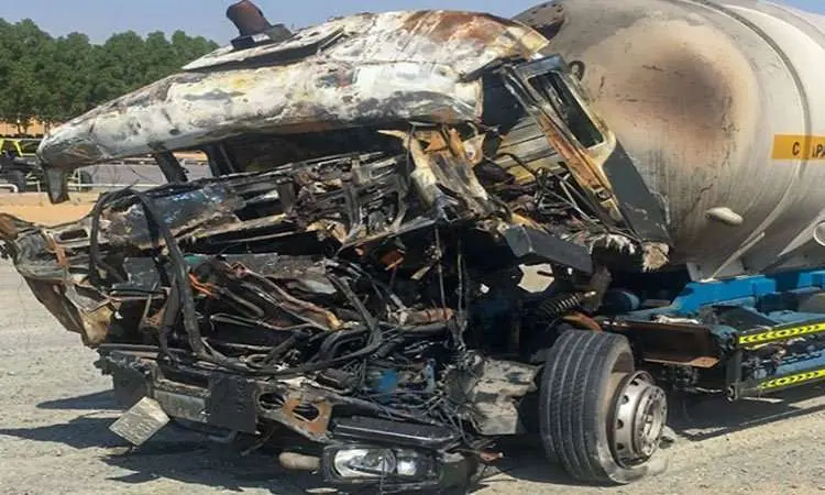 Una imagen del accidente difundida por la Policía de Sharjah.