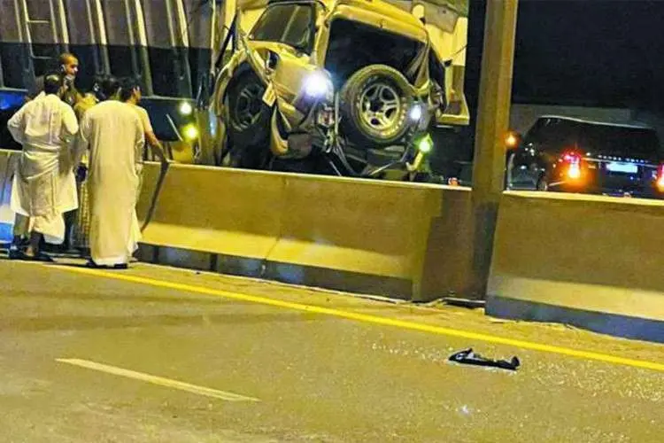 La Policía de Dubai difundió esta imagen del accidente.