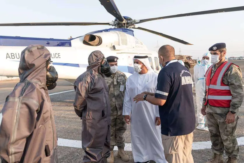 Un momento del ensayo de emergencia en la planta nuclear de Abu Dhabi. (WAM)