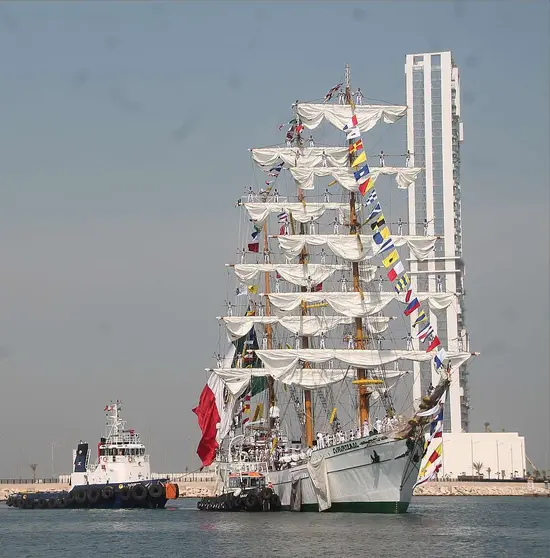 Llegada del Cuauhtémoc a Dubai en 2021. (EL CORREO)