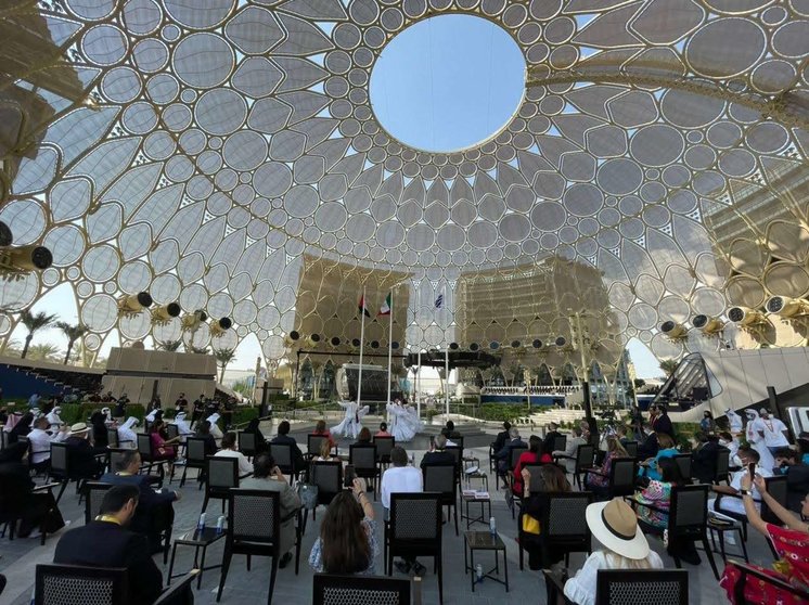 Un momento del Día Nacional de México en la Plaza Al Wasl de la Expo 2020 Dubai. (EL CORREO)