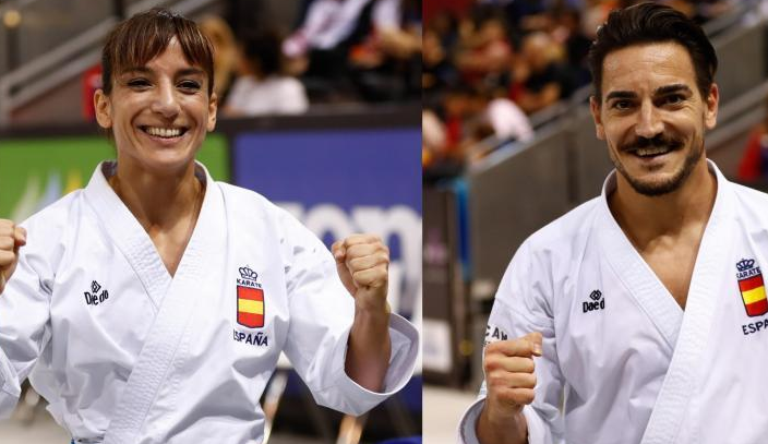 Los karatecas españoles Sandra Sánchez y Damián Quintero en Dubai. (Fuente externa)