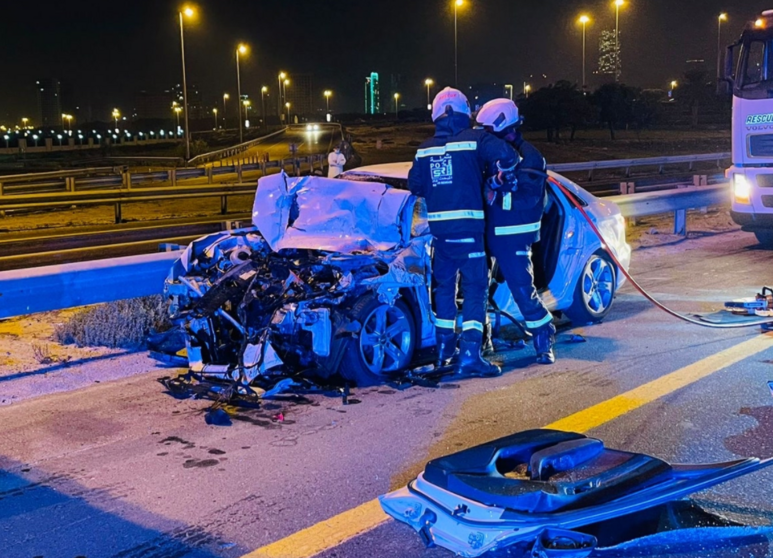 La Policía de Dubai difundió imágenes de los accidentes.