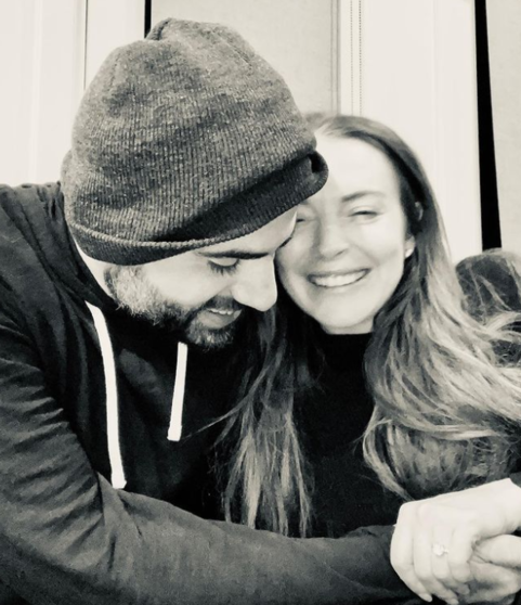 Lindsay Lohan con su marido. (Instagram)