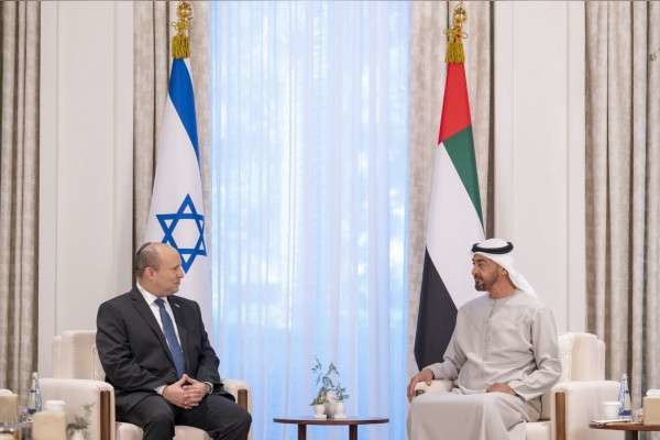 El presidente de Emiratos y el primer ministro israelí. (WAM)