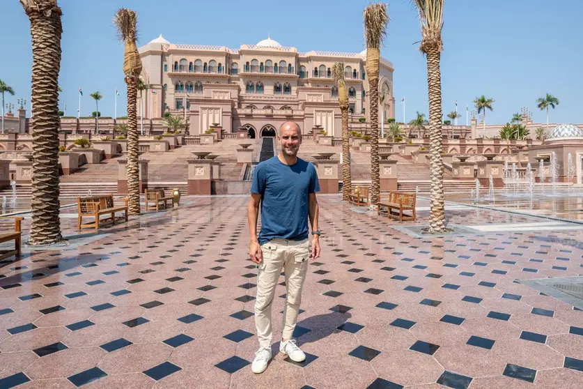 Guardiola, entrenador del Manchester City en el Emirates Palace. (WAM)