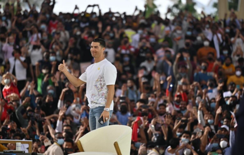 Cristiano Ronaldo en la Plaza Al Wasl de la Expo Dubai. (Fuente externa)