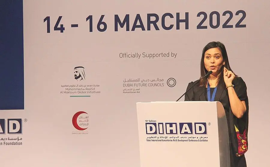 Janaina Tewaney Mencomo, este miércoles, en la Conferencia de Desarrollo y Ayuda Humanitaria Internacional de Dubai. (EL CORREO)