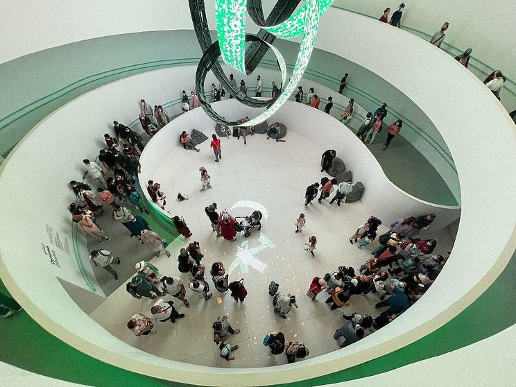 Imagen del atrio del Pabellón de España en Expo Dubai, donde este martes se celebra el Día de Aragón. (EL CORREO)