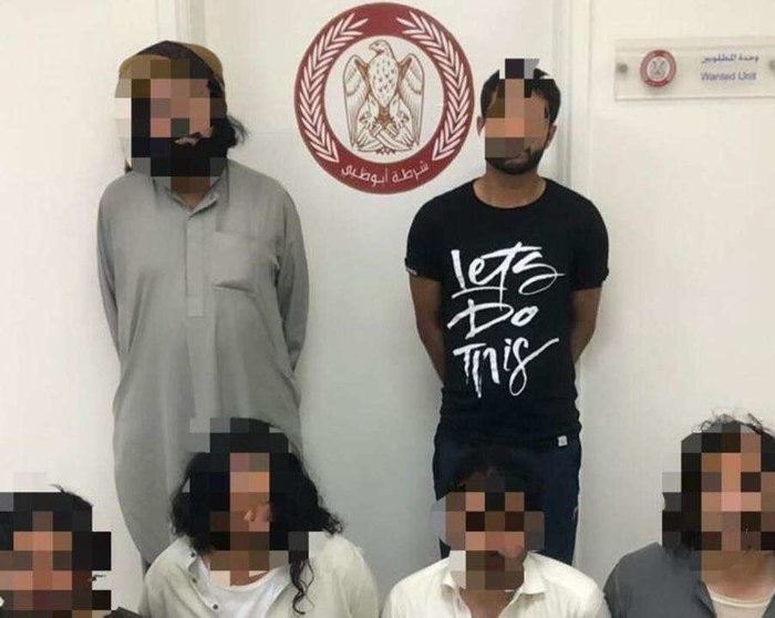 La Policía de Abu Dhabi difundió esta imagen de la banda detenida.