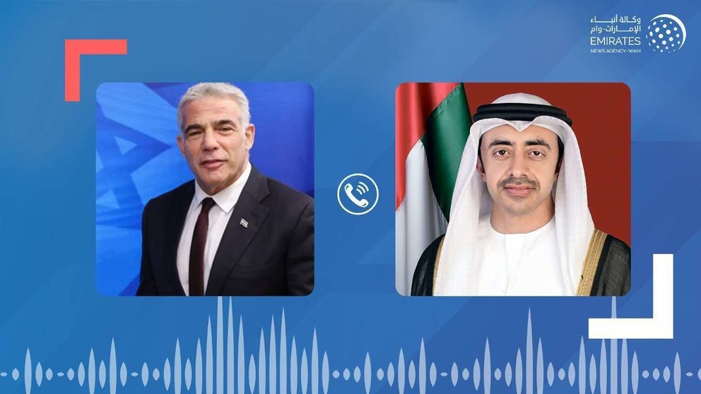 Los ministros de Exteriores de Israel -izquierda- y Emiratos Árabes Unidos. (WAM)