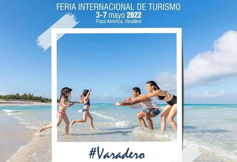 Detalle del cartel anunciador de la Feria Internacional del Turismo de Cuba 2022.