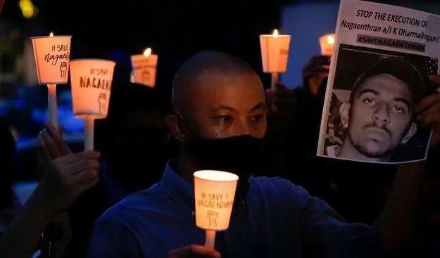 Protestas por la ejecución del preso en Singapur. (Fuente externa)