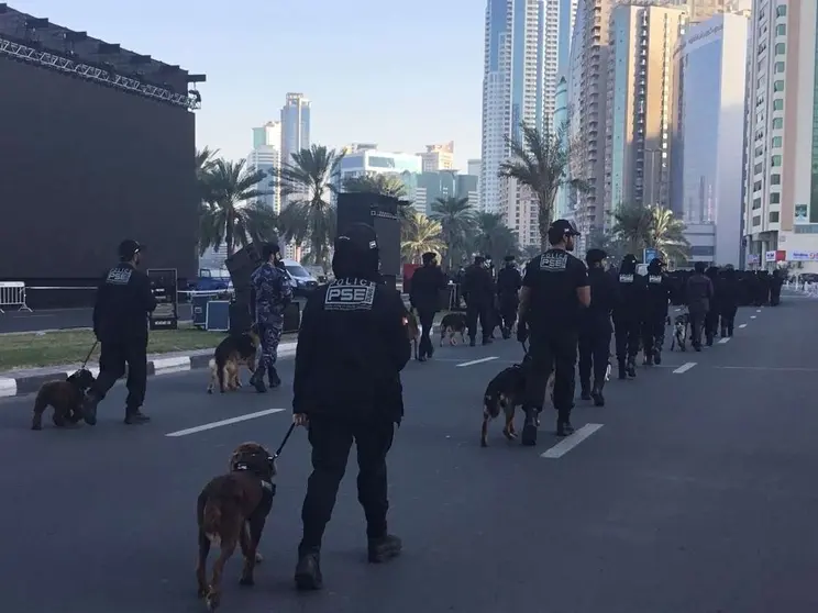 Miembros del K9 de la Policía de Dubai. (WAM)