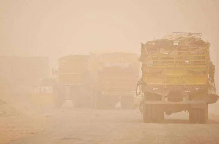 Baja visibilidad por la tormenta de arena en Irak. (Fuente externa)