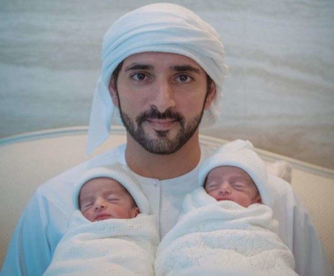 Una imagen de Instagram del jeque Hamdan con sus hijos.