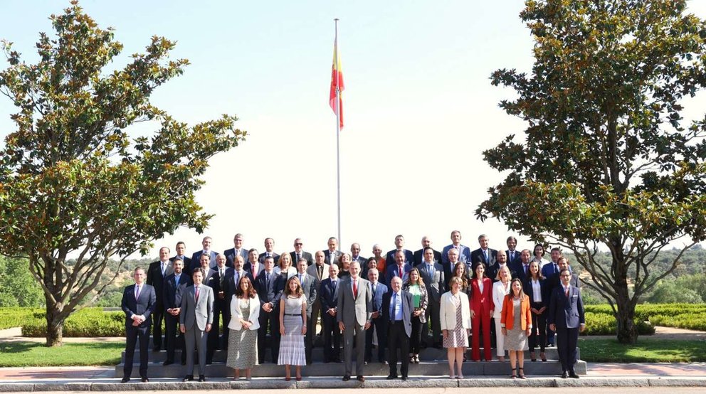 El Rey Felipe VI, con los representantes de las Cámaras de Comercio de España en el Extranjero. (Cedida)