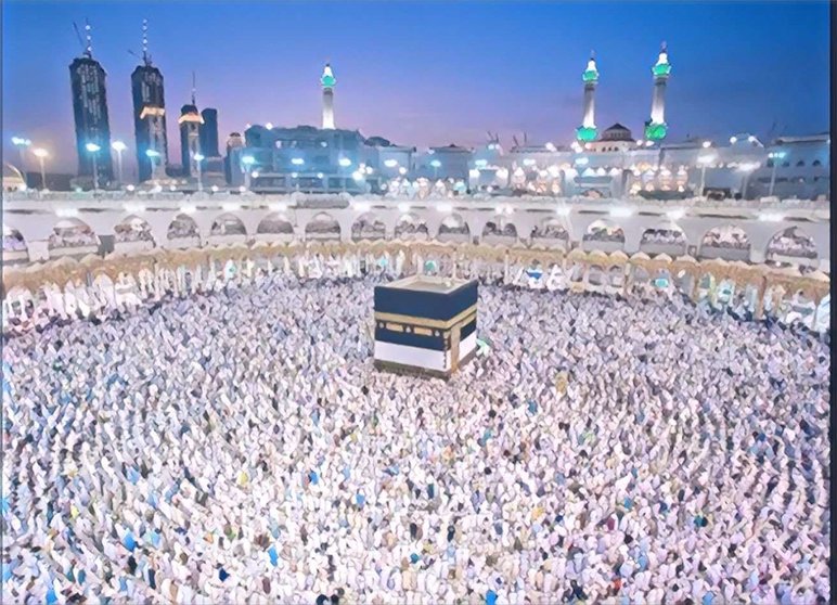 Una imagen de Twitter de La Meca durante el Hajj.