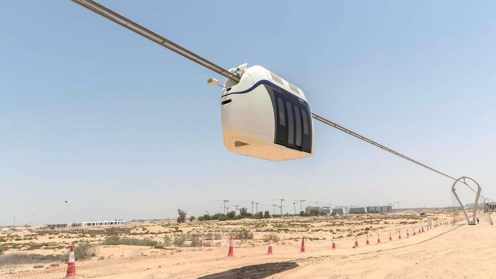 Los primeros Sky Pods eléctricos de alta velocidad en Sharjah. (Twitter)