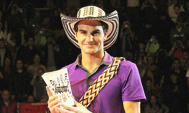 A Federer le queda muy bien el sombrero vueltiao, uno de los símbolos colombianos por excelencia. (Fuente externa)