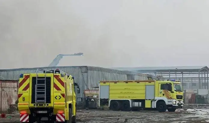 La Policía de Abu Dhabi difundió esta imagen del lugar del incendio.