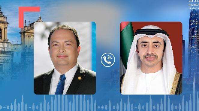 Los ministros de Rlaciones Exteriores de Emiratos y Guatemala. (WAM)