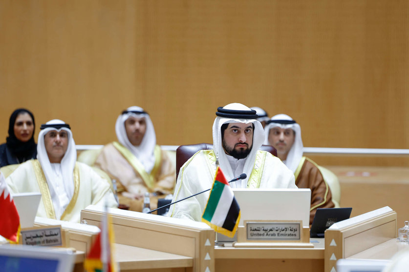 El jeque Ahmed bin Mohammed bin Rashid Al Maktoum, presidente del Comité Olímpico Nacional (CON) de EAU, en Riad. (WAM)