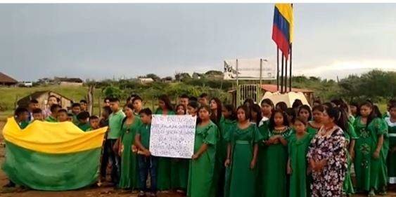 Alumnas del colegio Centro Etnoeducativo Integral Rural Nuestra Señora del Carmen (Colombia). (Twitter)