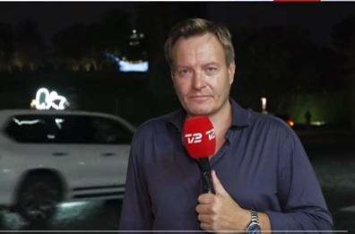 El reportero danés en la retransmisión en directo. (Twitter)