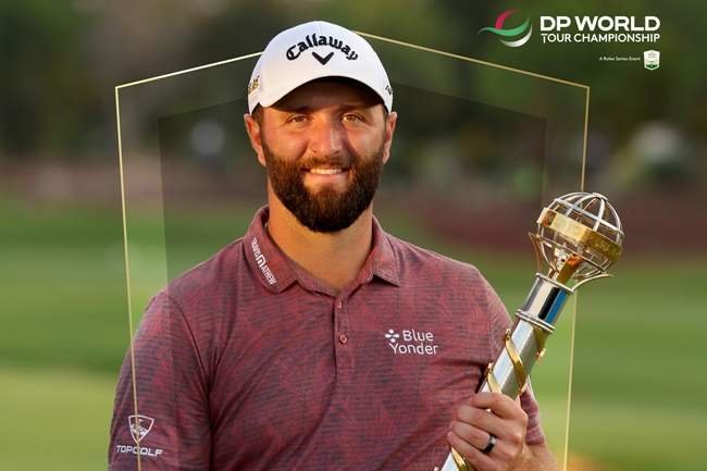 El golfista Jon Rahm ganador en Dubai. (Twitter)