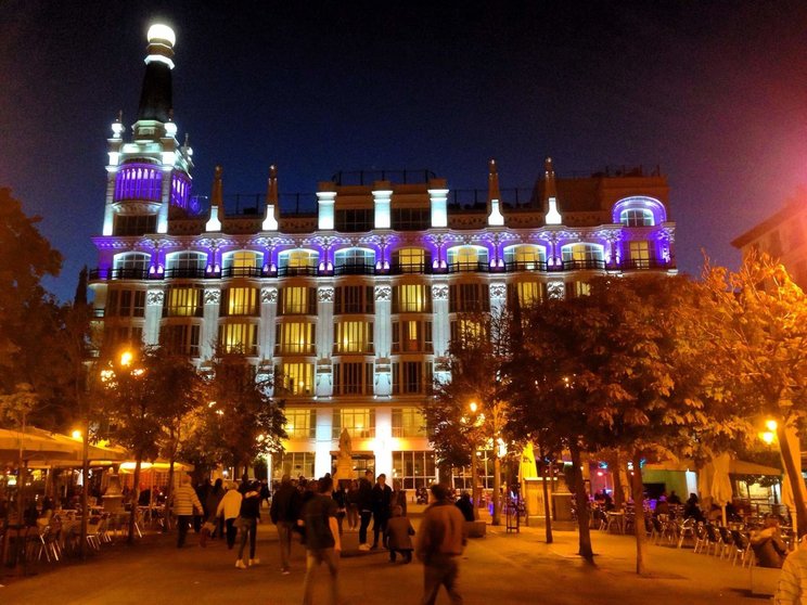 El hotel Melia de la Plaza Santa Ana en Madrid. (Twitter)