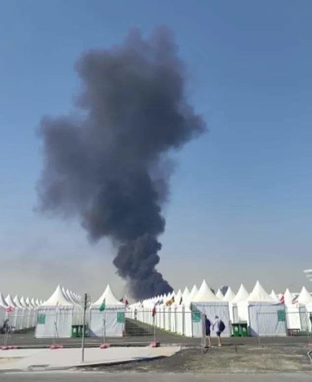 Una imagen del fuego publicada en Twitter.