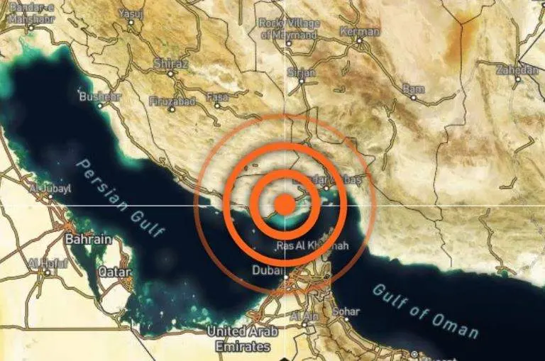 Una imagen de Twitter del epicentro del terremoto en Irán.