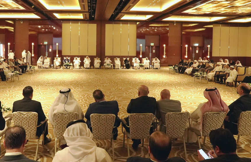 Un momento del encuentro del ministro de Emiratización con empresas contratantes. (Cedida)