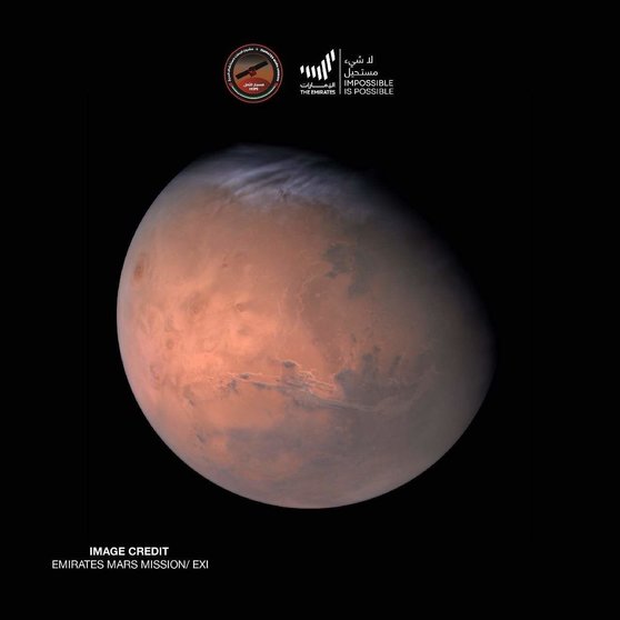 Franjas sobre el Polo Norte de Marte. (Emirates Mars Mission/ EXI)