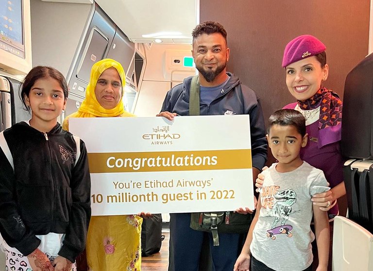 Etihad recibe a su pasajero diez millones en 2022. (Etihad Airways)