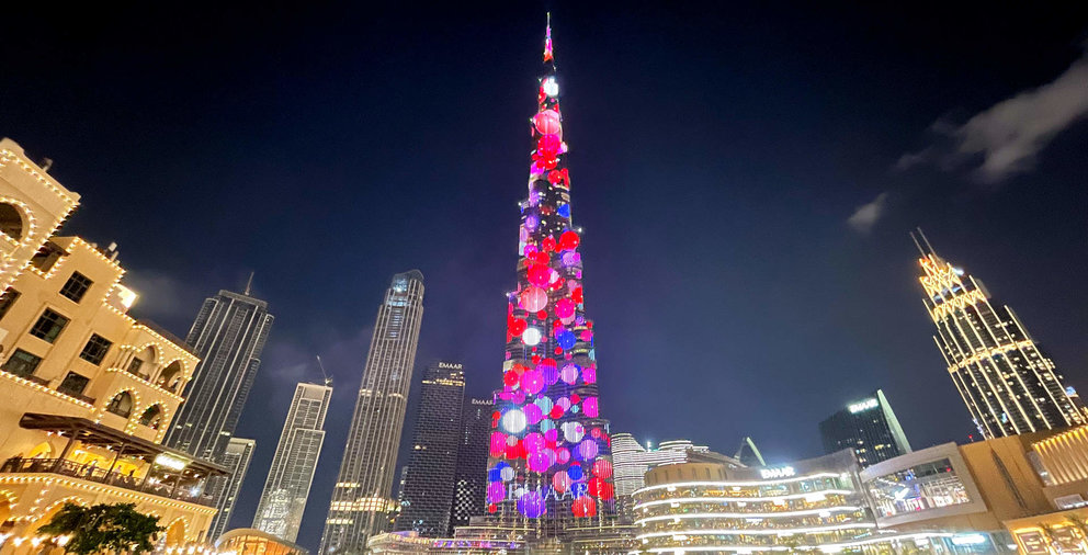 Imagen del Burj Khalifa de Dubai para recibir el año 2023. (EL CORREO)