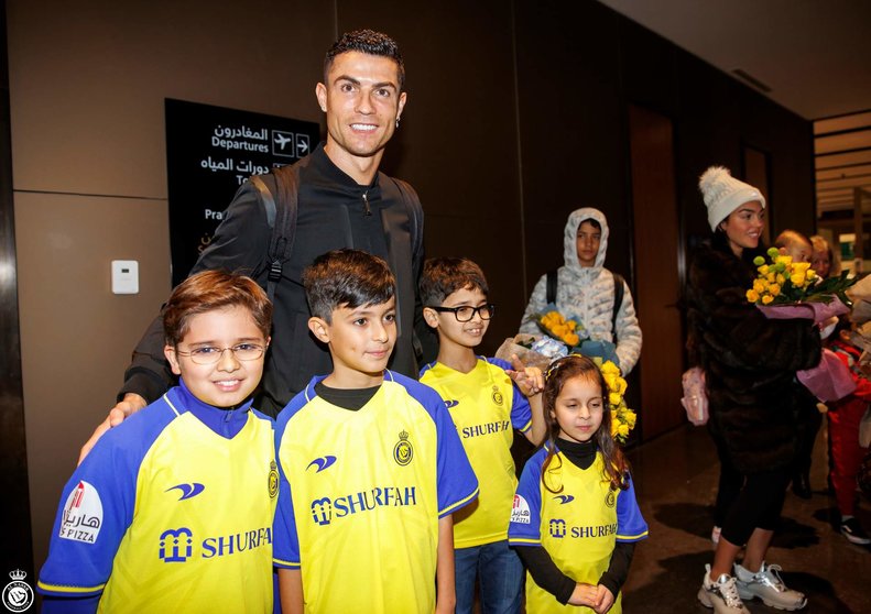 Cristiano Ronaldo, a su llegada a Arabia. (@AlNassrFC)