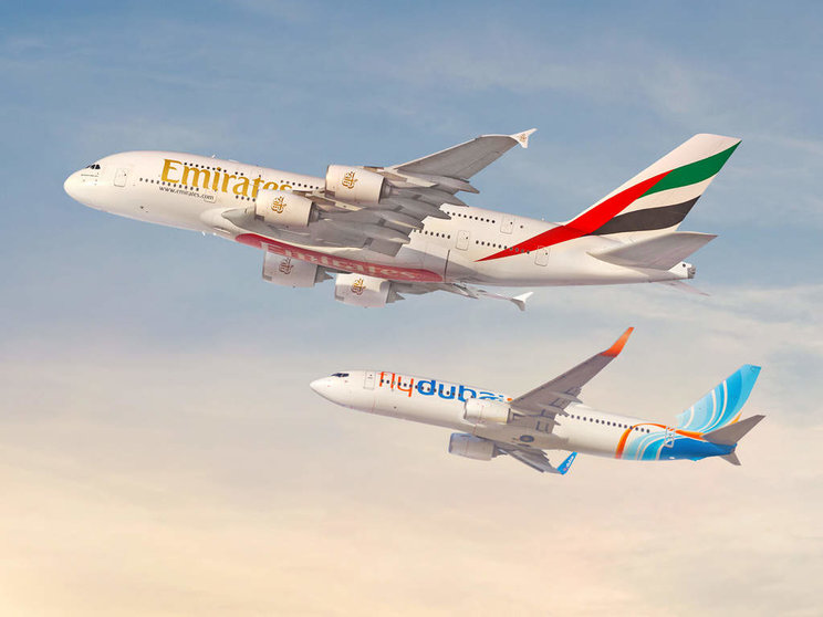 Las dos aerolíneas con base en Dubai. (@emirates)