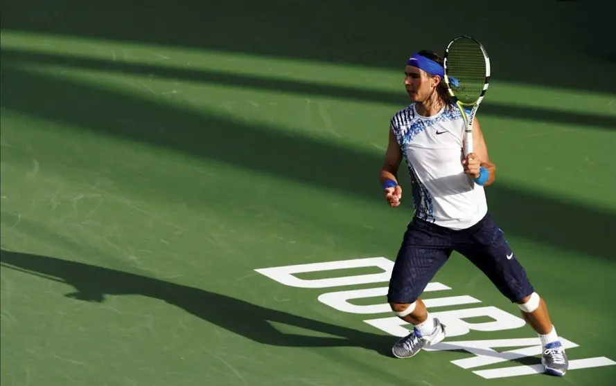 Rafael Nadal en el Dubai Duty Free Tennis Championships 2008. (Cedida)