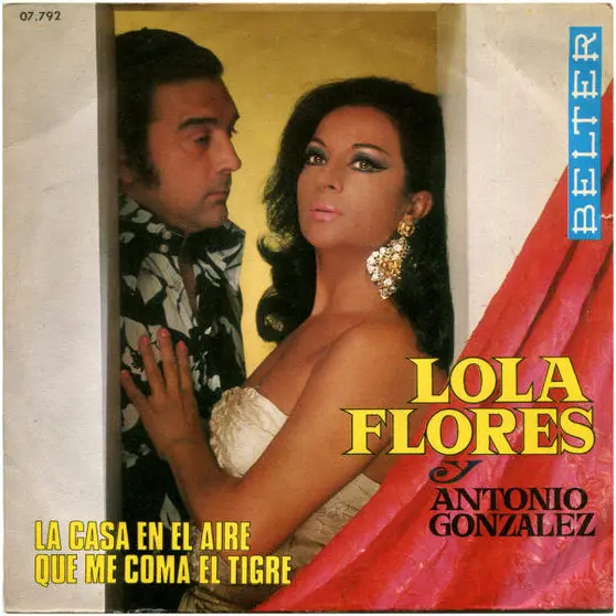 Cubierta del sencillo lanzado en 1970 con dos canciones de compositores colombianos interpretadas por Lola Flores.