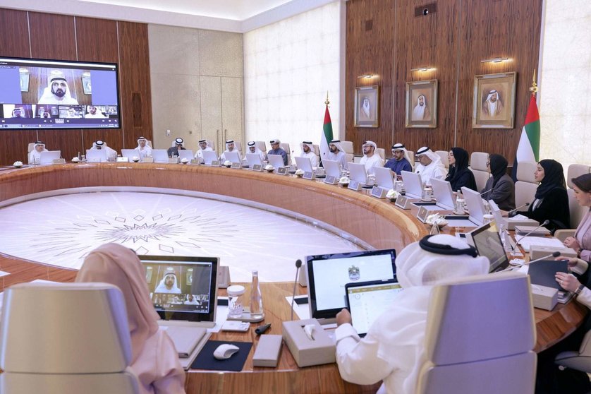 Un Consejo de Ministros de EAU celebrado en 2023. (Twitter)