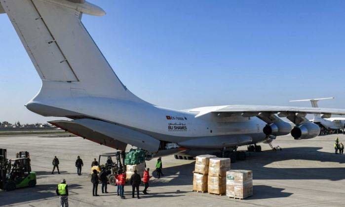 El avión saudí con la ayuda humanitaria. (Fuente externa)