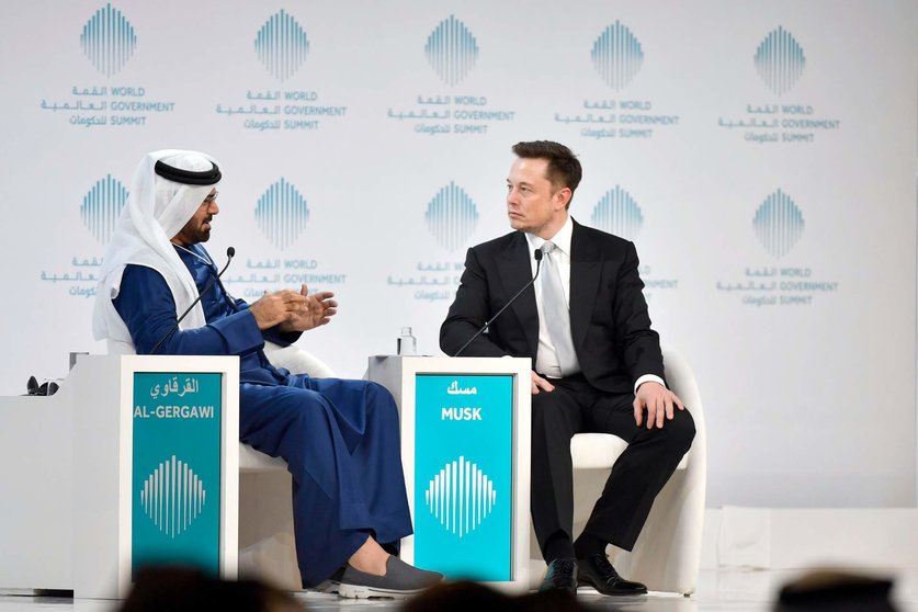 Elon Musk en la cumbre Mundial de Gobiernos. (Dubai Media Office)