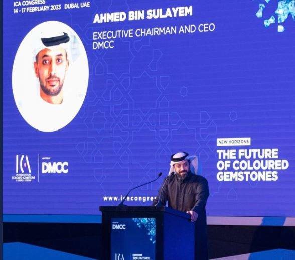Ahmed bin Sulayem, Ceo de DMCC durante el evento de diamantes en Dubai. (Twitter)
