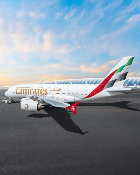 Un A380 de Emirates con el nuevo diseño. (Twitter)