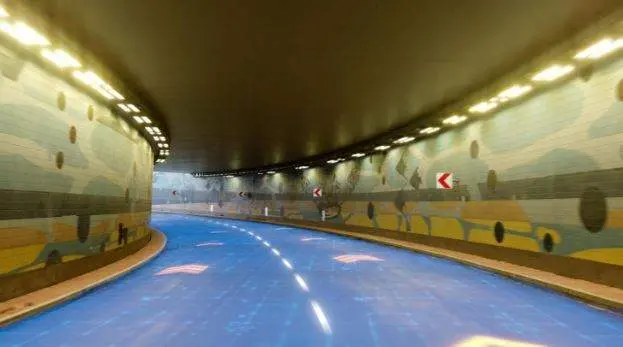 Una captura de pantalla del túnel inaugurado en Dubai del vídeo difundido por la RTA.