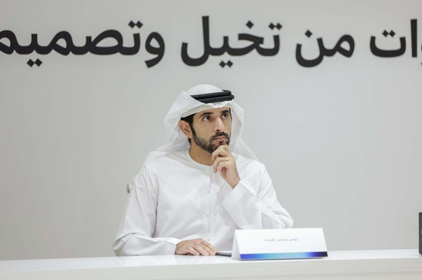 El jeque Hamdan durante una reunión de Dubai Future.