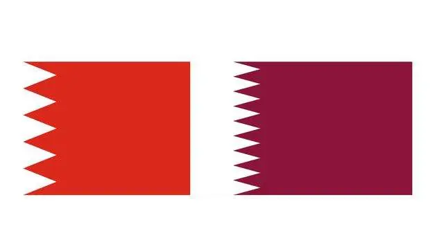 Las banderas de Qatar (derecha) y de Bahréin. (Fuente externa)