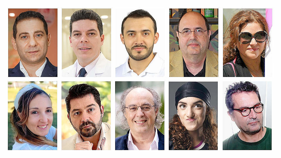 Los rostros de diez integrantes de la conunidad hispanoparlante en Emiratos Árabes con historias a destacar. (EL CORREO)